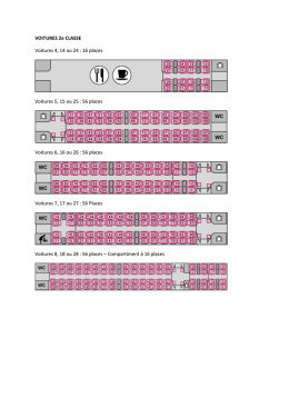 VOITURES 2e CLASSE Voitures 4, 14 ou 24 : 16 places Voitures 5