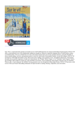 Sur le vif: Niveau intermediaire