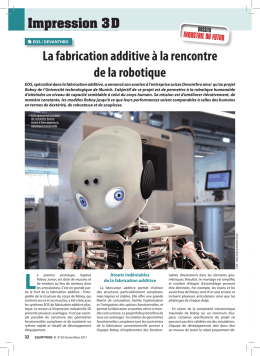 La fabrication additive à la rencontre de la robotique