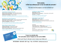 Cette semaine, le Chef vous embarque pour un tour du monde des