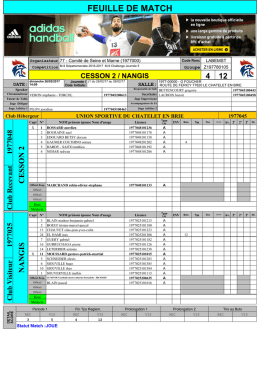 feuille de match