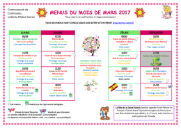 menus du mois de mars 2017 - Barres