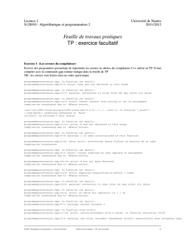 Feuille de travaux pratiques TP : exercice facultatif