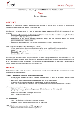 H/F Assistant(e) de Programme - Hôtellerie Restauration