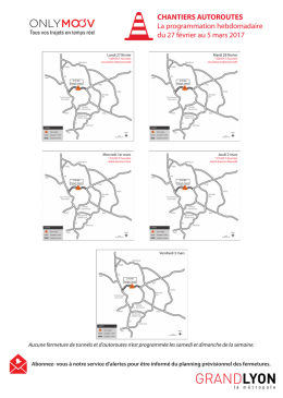 CHANTIERS AUTOROUTES La programmation