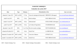 MARCHE NORDIQUE Calendrier des sorties 2017