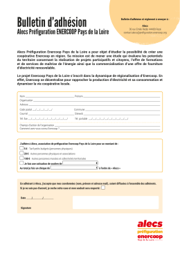 Bulletin d`adhésion