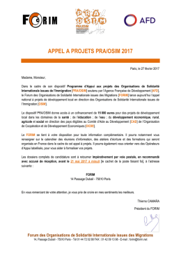 appel a projets pra/osim 2017