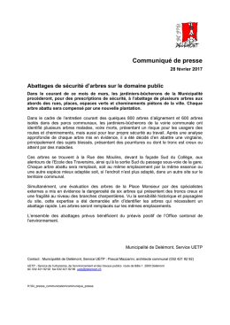 Communiqué de presse