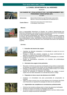 Fiche de poste - Charg&eacute; de l`&eacute;valuation et de l`accompagnement