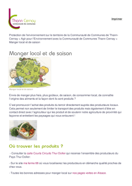 Manger local et de saison - Communaut&eacute; de communes de Thann
