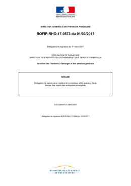 BOFIP-RHO-17-0573 du 01/03/2017 : D&eacute;l&eacute;gation de signature