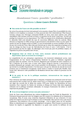 Abandonner l`euro : possible ? profitable