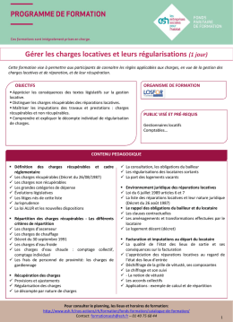 Gérer les charges locatives et leurs régularisations (1 jour)