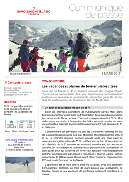 CP du 3 mars 2017 - Veille info tourisme