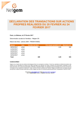 Achat d`actions netgem 27-02-17