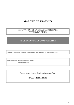 Réglement de la consultation