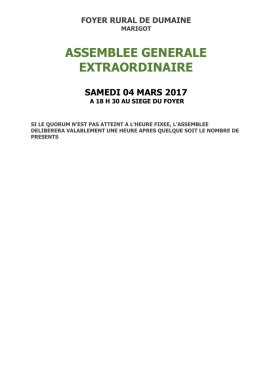 assemblee generale extraordinaire