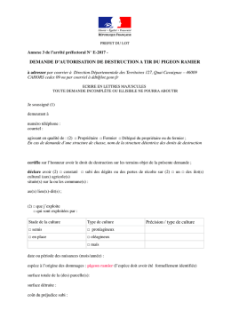 DEMANDE D`AUTORISATION DE DESTRUCTION A TIR DU
