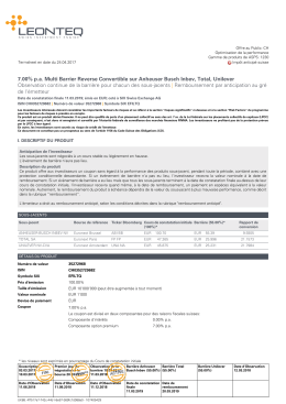 7.00% p.a. Multi Barrier Reverse Convertible sur Anheuser Busch