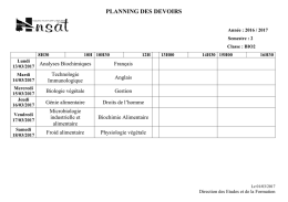 Calendrier des Devoirs Surveillés du second semestre