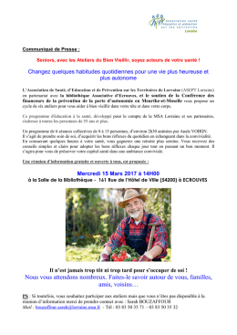 Communiqué de presse
