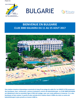 BULGARIE Club 3000 Kaliakra 2017