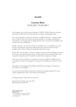 AGAIN Lorenzo Butti 25.02.2017-25.03.2017