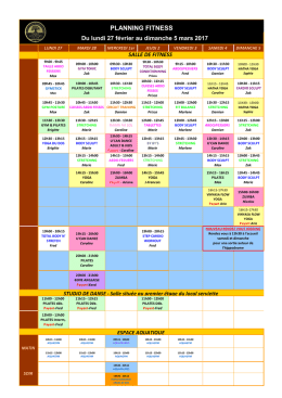 Planning Fitness 27/02-05/03