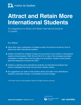 Attract and retain more international students