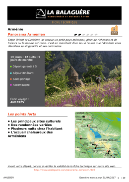 Arm&eacute;nie Panorama Arm&eacute;nien Les points forts