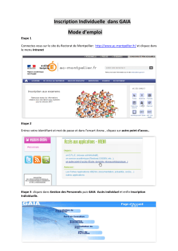 3 - Inscription individuelle dans GAIA