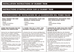 installation instructions of dummy trim instructions d`installation sur