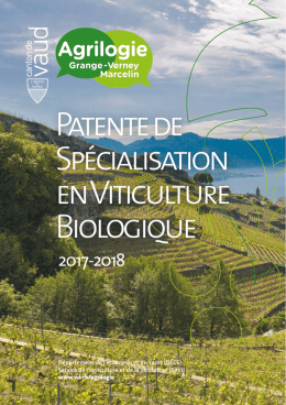 patente de spécialisation en viticulture biologique 2017-2018