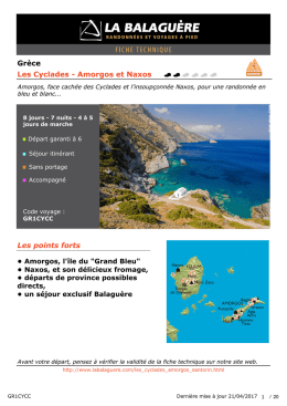 Gr&egrave;ce Les Cyclades - Amorgos et Naxos Les points