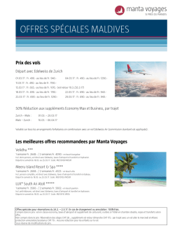 offres spéciales maldives