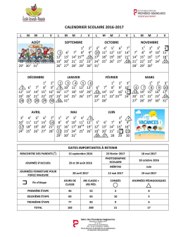 Calendrier scolaire