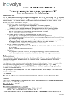 TECHNICIEN ADMINISTRATEUR DU PARC INFORMATIQUE
