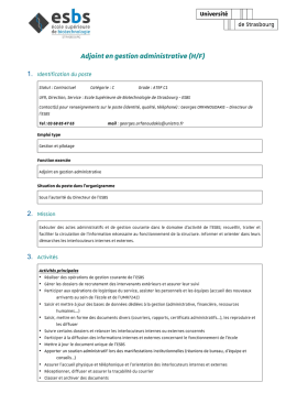 Modèle de fiche de poste - Université de Strasbourg