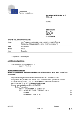 6631/17 llo/mm 1 GIP 1B 1. Adoption de l`ordre du jour Activités non