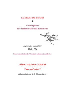 LE DROIT DE SAVOIR Pour ou Contre