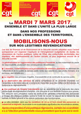 Le MARDI 7 MARS 2017, MOBILISONS-NOUS