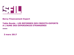 Présentation de la SFIL Bercy Financements export