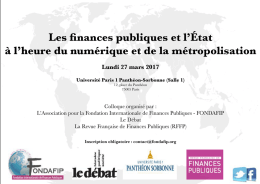 Les finances publiques et l`État à l`heure du numérique et de la