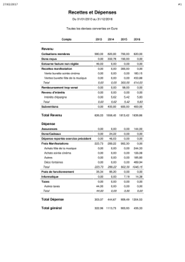 Recettes et Dépenses