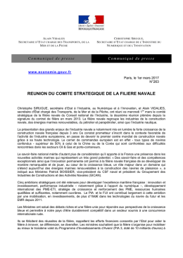 REUNION DU COMITE STRATEGIQUE DE LA FILIERE NAVALE