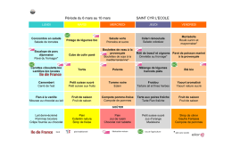 Menus du 6 au 31 mars 2017