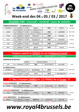 Feuille de la semaine
