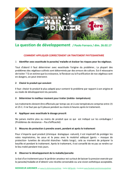 Comment appliquer correctement un traitement