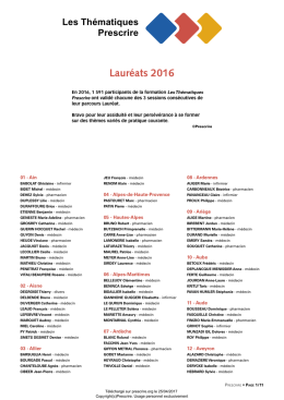 Les Th&eacute;matiques Prescrire